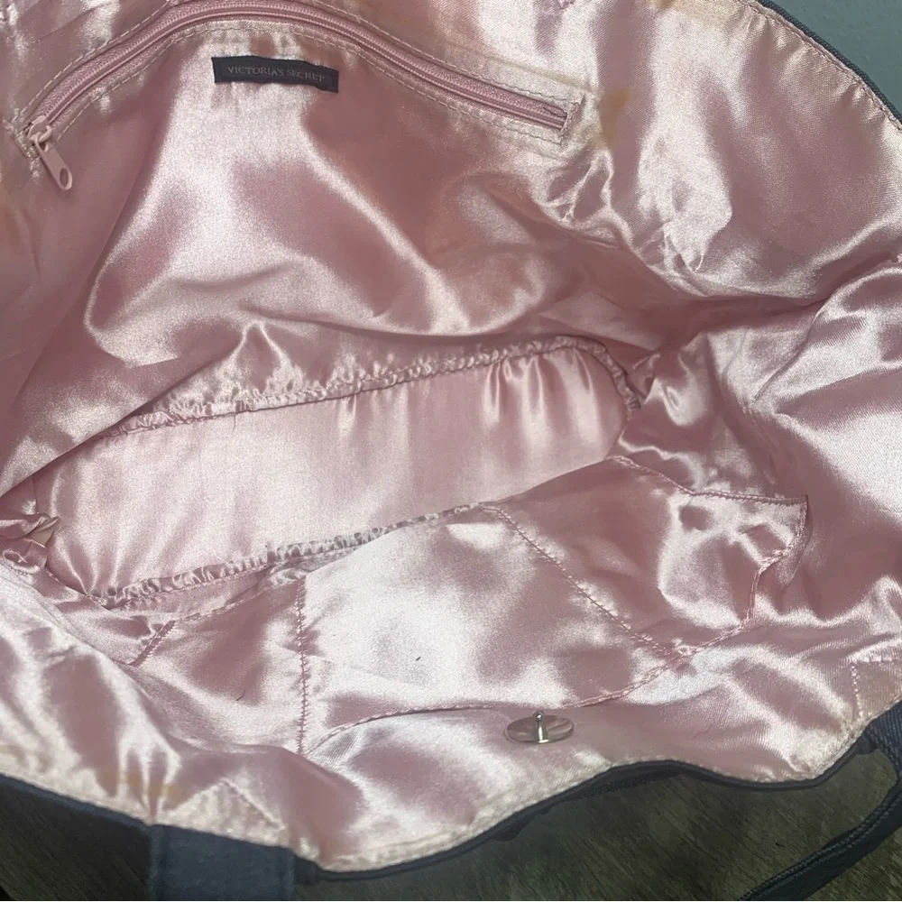 Victoria's Secret Vintage Y2K Black and Gray Corset Satchel Nice